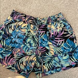 Time and Tru Multicolor Tropical Print Women Shorts